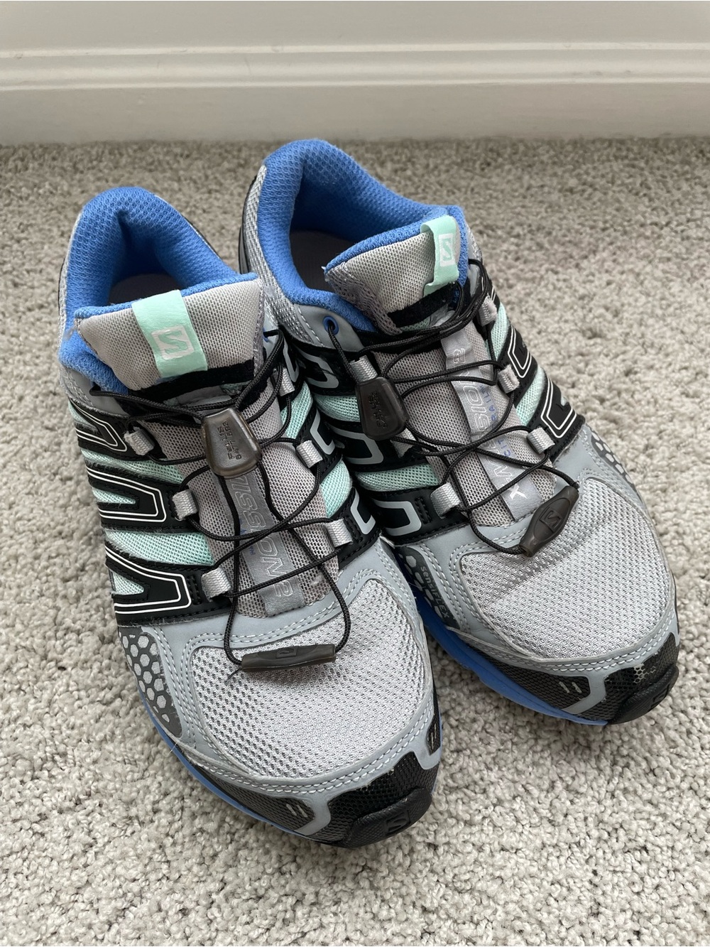 Salomon X-Mission 2 City Trail Shoes Women's Size 8 Grey Blue Hiking Terrain